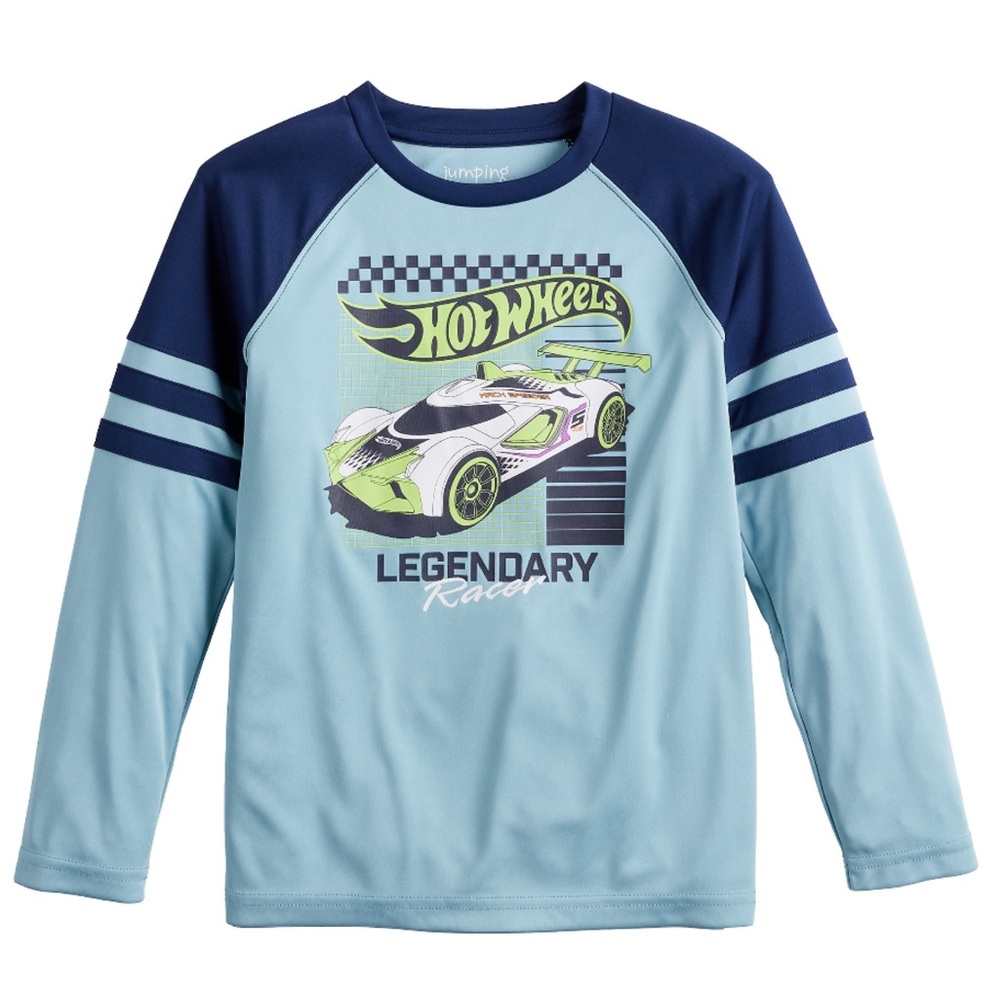 jumping beans Hot Wheels Legendary Racer Varsity Raglan Sleeve Active Tee Shirt